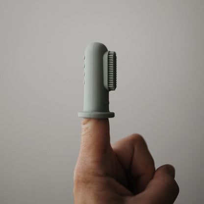 mushie Baby Finger Toothbrush (Tradewinds/Stone) 2-Pack