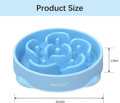 MateeyLife Slow Feeder Dog Bowls 2PCS, Anti-Choking Puzzle Dog Food Bowls, Anti-Slip Interactive Feeding Slow Down Eating, Bloat Stop Maze Dishes for Medium Breeds Pink&Purple