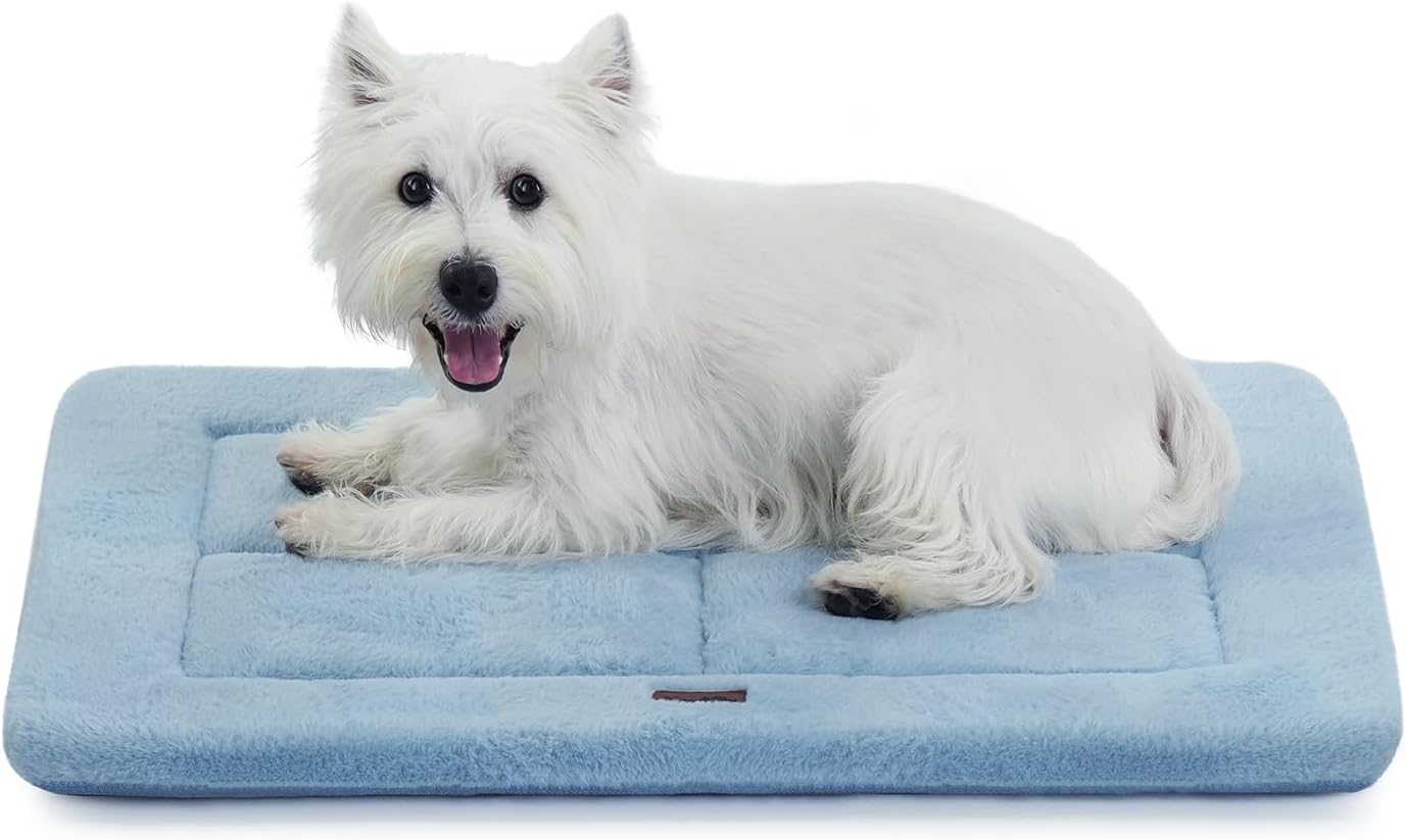 Made4Pets Dog Crate Pad Bed for Medium Large Dogs, Washable & Reversible, Anti-Slip Kennel Mat for Cozy Sleeping, Soft Fluffy Dog Bed for Indoor & Outdoor Use, 35"x23", Gray