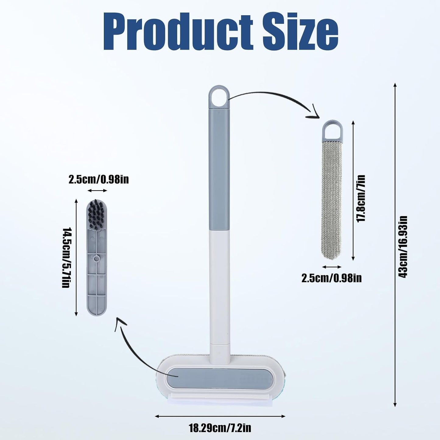 Pet Hair Removal Tool & 2 Cleaning Brushes, Multifunctional Pet Hair Remover Reusable Washable Dog Cat Fur Cleaning Broom for Carpet Sofa Furniture Window Tile