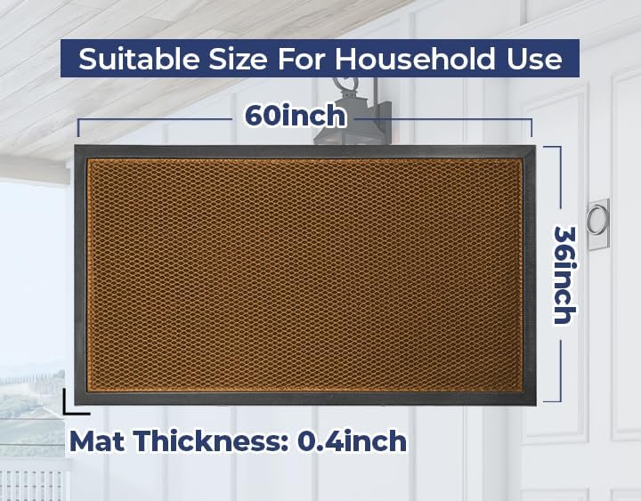 Muddy Mat® Meshy Mat™ Door Mat Heavy-Duty Quick-Dry Floor Mat, Sand & Dirt Trapper for Indoor & Outdoor, Ideal for Entrance, Mudrooms,Patios & Garages,Low-Profile,Non-Slip,Washable– Black 17"x30"x0.4"