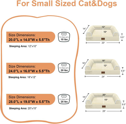 Large Dog Bed Orthopedic Washable: Beds Bolster XL Bed Large Big Dogs Memory Foam Couch Sofa Waterproof with Removable Cover