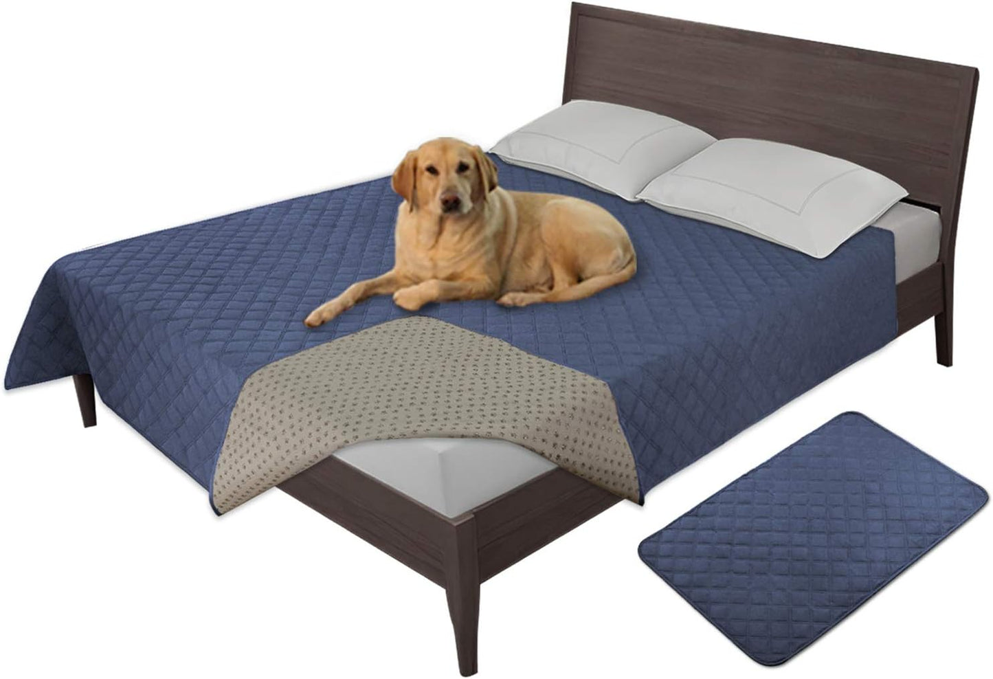 Easy-Going 100% Waterproof Dog Bed Cover, Non-Slip Pet Blanket for Furniture, Washable Couch Cover, Repleasement Sofa Cover (68x82 in,Gray)