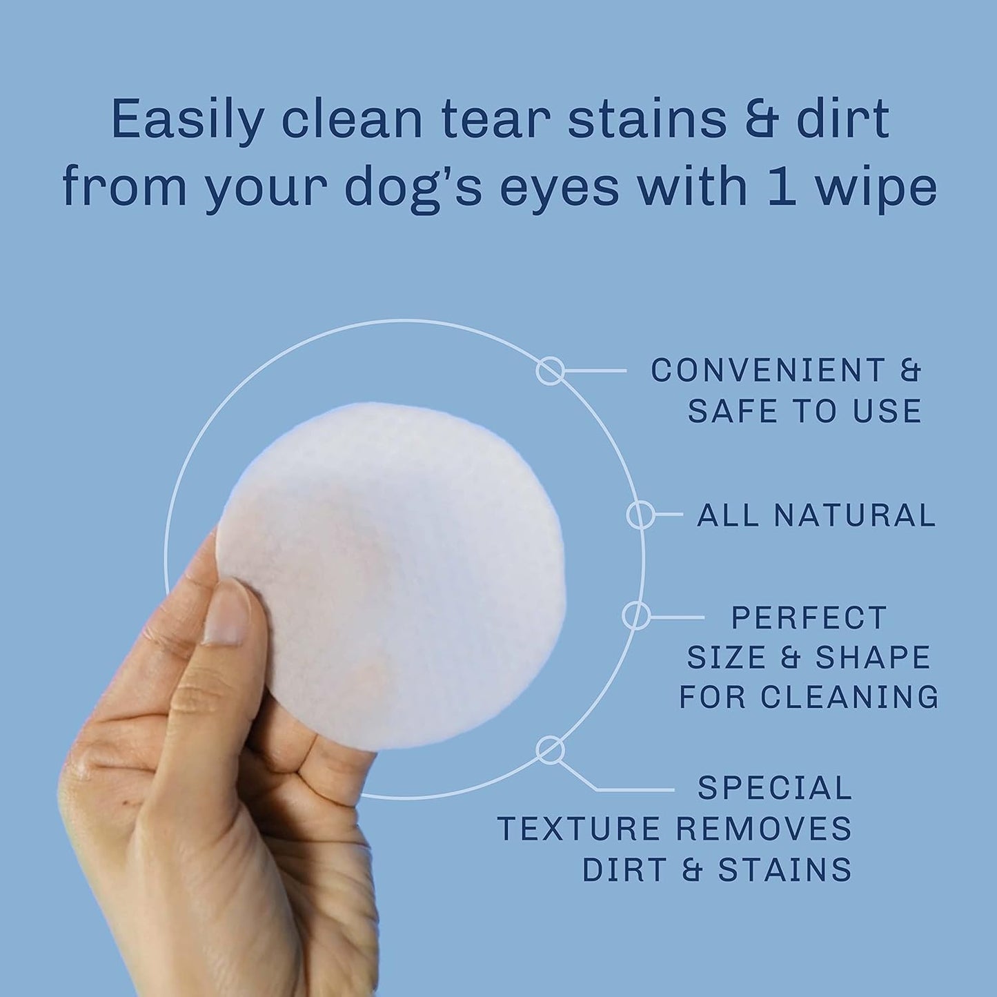 TrueBlue Parsley & Peppermint Fast and Fresh Dog Dental Wipes – Pre-Moistened Teeth Cleaning Pads - Non-Toxic, All-Natural Tooth Cleansing– 50 Count