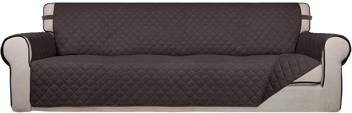 PureFit Reversible Quilted Sofa Cover, Water Resistant Slipcover Furniture Protector, Washable Couch Cover with Non Slip and Elastic Straps for Kids, Dogs, Pets (Sofa, Gray/Light Gray) - Colors B