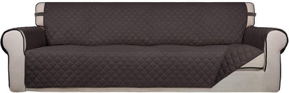 PureFit Reversible Quilted Sofa Cover, Water Resistant Slipcover Furniture Protector, Washable Couch Cover with Non Slip and Elastic Straps for Kids, Dogs, Pets (Sofa, Gray/Light Gray) - Colors B