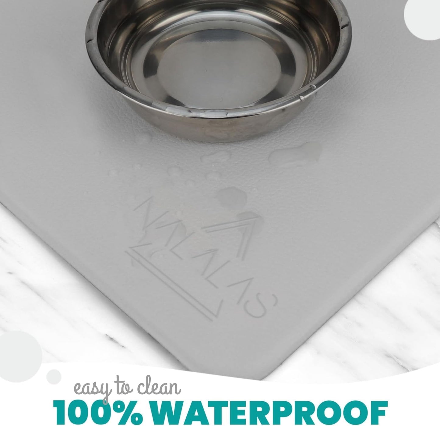 NALALAS Dog Mat for Food and Water, Cat Feeding Mat | Waterproof Dog Bowl Mat | Non-Slip Pet Food Mat for Floors | Pet Mats for Food and Water | Easy to Clean