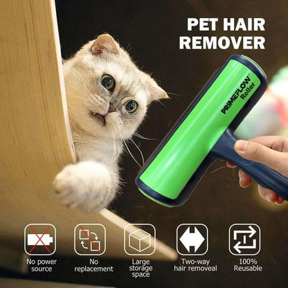 Reusable Pet Hair Remover Roller — Dog & Cat Hair Remover for Furniture, Couch, Clothes, Car & Laundry | Washable Lint Roller, No Sticky Tape | Includes Bonus Mini Roller for Travel