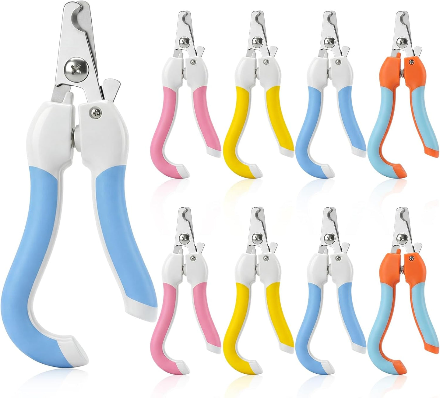 9 Pcs Small Dog Nail Clippers Bulk with Safety Guard to Avoid Over-Cutting Pet Nail Claw Grooming Pet Cutter Toenail Trimmer for Small Medium Dogs Nails Home Grooming(Classic)