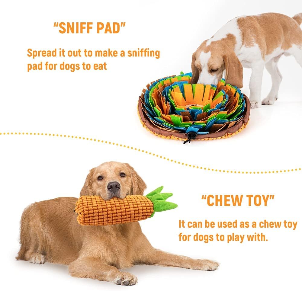 AWOOF Pet Snuffle Mat for Dogs, Interactive Feed Game for Boredom, Encourages Natural Foraging Skills for Cats Dogs Bowl Travel Use, Dog Treat Dispenser Indoor Outdoor Stress Relief