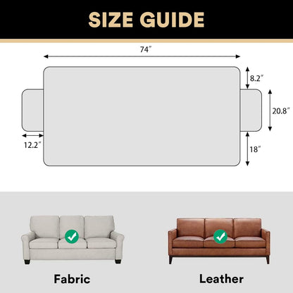 PrinceDeco 100% Waterproof Couch Cover for 3 Cushion Couch Sofa Pet Friendly Non-Slip Couch Cover for Dogs Washable Water Resistant Furniture Protector with Elastic Straps(Sofa 68", French Oak)