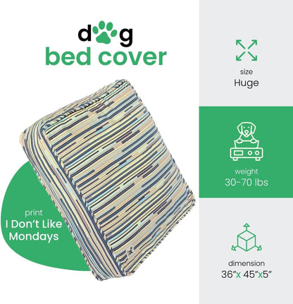Molly Mutt Medium to Large Dog Bed Cover- Forever Young Print - Measures 27”X36”X5’’ - 100% Cotton - Durable - Breathable - Sustainable - Machine Washable Dog Bed Cover (Dd82b)