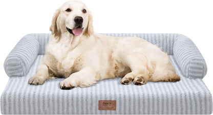 Large Dog Bed Orthopedic Washable - Beds Bolster - Medium XL XLarge Big Dogs - Memory Foam Couch Sofa - Waterproof with Removable Cover