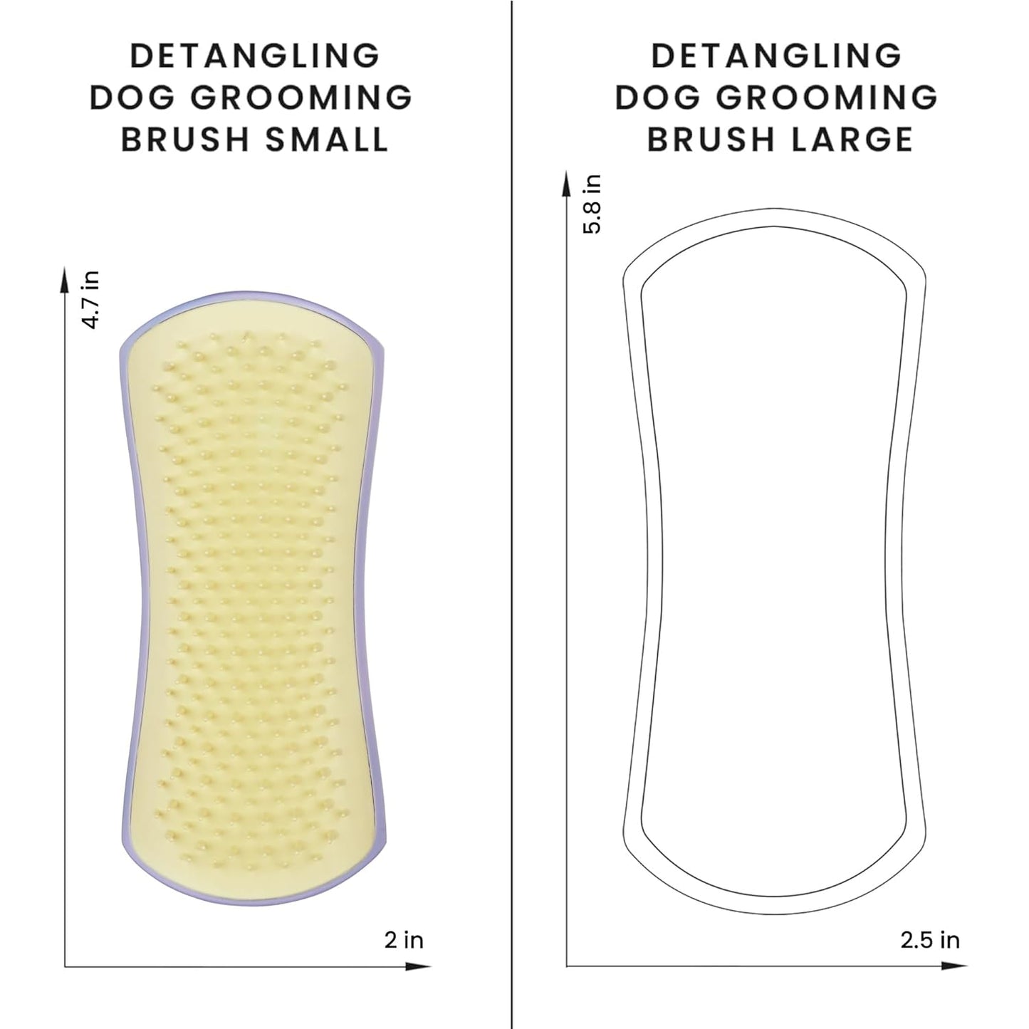 Pet Teezer Detangling Dog Grooming Brush, Dog Bath Brush for Long Haired Breeds and Wet or Dry Fur, Large, Navy & Orange
