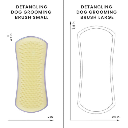Pet Teezer Detangling Dog Grooming Brush, Dog Bath Brush for Long Haired Breeds and Wet or Dry Fur, Large, Navy & Orange