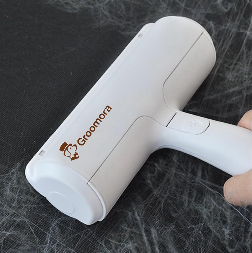Pet Hair Remover Roller - Reusable Lint Roller for Dog & Cat Hair on Furniture, Couch, Carpet, Clothing - Eco-Friendly Portable Fur Remover Tool - Manual Operation - Plastic - White