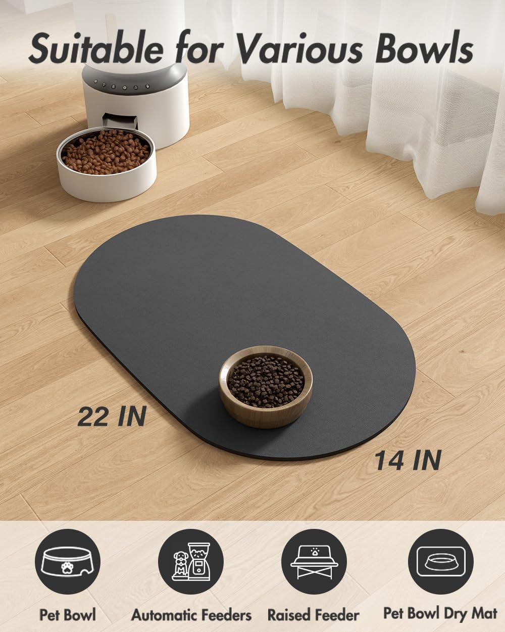 Absorbent Dog Food Mat-Cat Dog Mat for Food and Water Bowl, Quick Dry Pet Food Mat, No Stains Dog Feeding mat, Dog Accessories Pet Supplies Mat-Dog Water Bowl Mat for Messy Drinkers