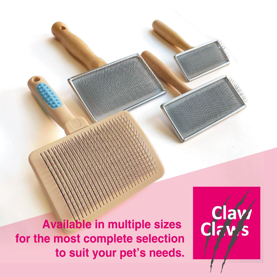 Pet Slicker Brush for Medium Dogs, Wooden Handle with Stainless Steel Soft Pins, Gently Remove Tangled, Loose Undercoat and Mats Hair, Pet Grooming Brush Tool (6.6")
