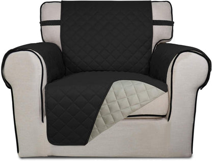 PureFit Reversible Quilted Sofa Cover, Water Resistant Slipcover Furniture Protector, Washable Couch Cover with Non Slip and Elastic Straps for Kids, Dogs, Pets (Sofa, Gray/Light Gray) - Colors B