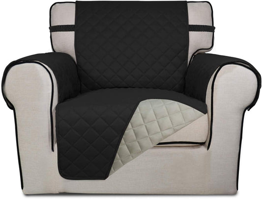PureFit Reversible Quilted Sofa Cover, Water Resistant Slipcover Furniture Protector, Washable Couch Cover with Non Slip and Elastic Straps for Kids, Dogs, Pets (Sofa, Gray/Light Gray) - Colors B