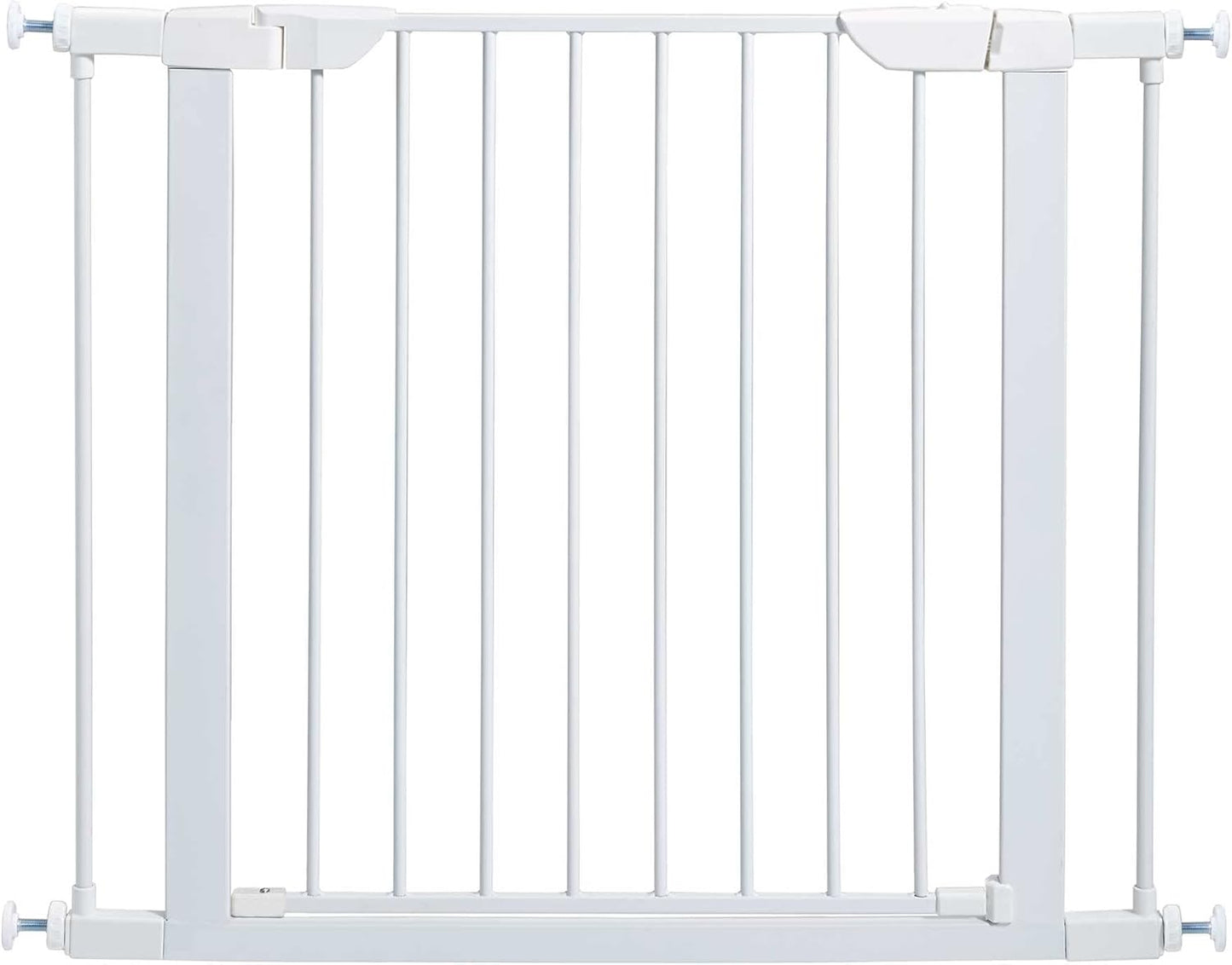 MidWest Homes for Pets 39-Inch High Walk-Thru Pressure Mounted Steel Dog Gate, Expands to 38 Inches Wide, Includes 3-inch Extensions, Textured Graphite