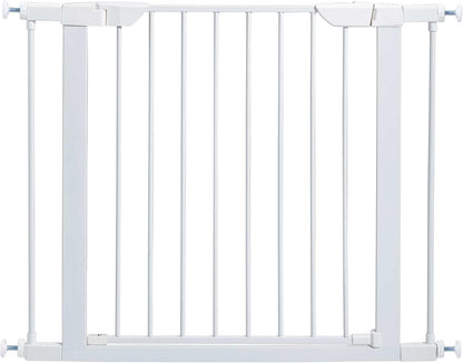 MidWest Homes for Pets 39-Inch High Walk-Thru Pressure Mounted Steel Dog Gate, Expands to 38 Inches Wide, Includes 3-inch Extensions, Textured Graphite