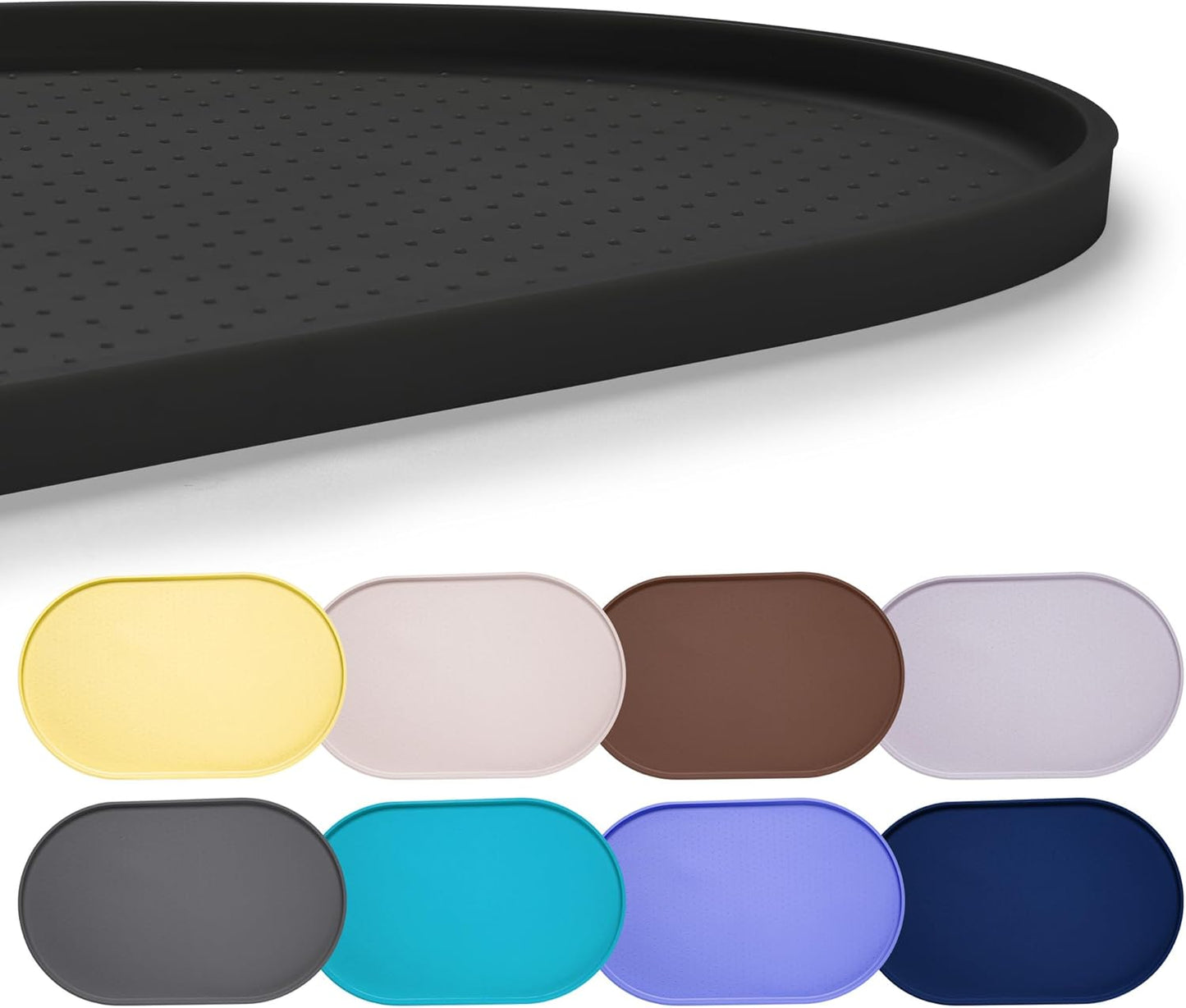 Hubulk 100% Waterproof Silicone Pet Feeding Mat with Raised Edge for Food and Water, Dog Bowl Mats, Cat Bowls Placemat with High Lip Protects Floor for Cats and Dogs (Gray, 19" L x 12" W)