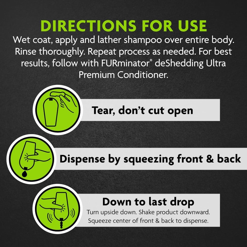 FURminator Ultra Premium deShedding Shampoo for Dogs Helps Reduce Excess Shedding, 16 oz