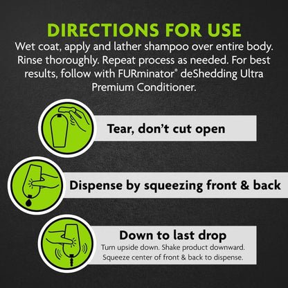 FURminator Ultra Premium deShedding Shampoo for Dogs Helps Reduce Excess Shedding, 16 oz