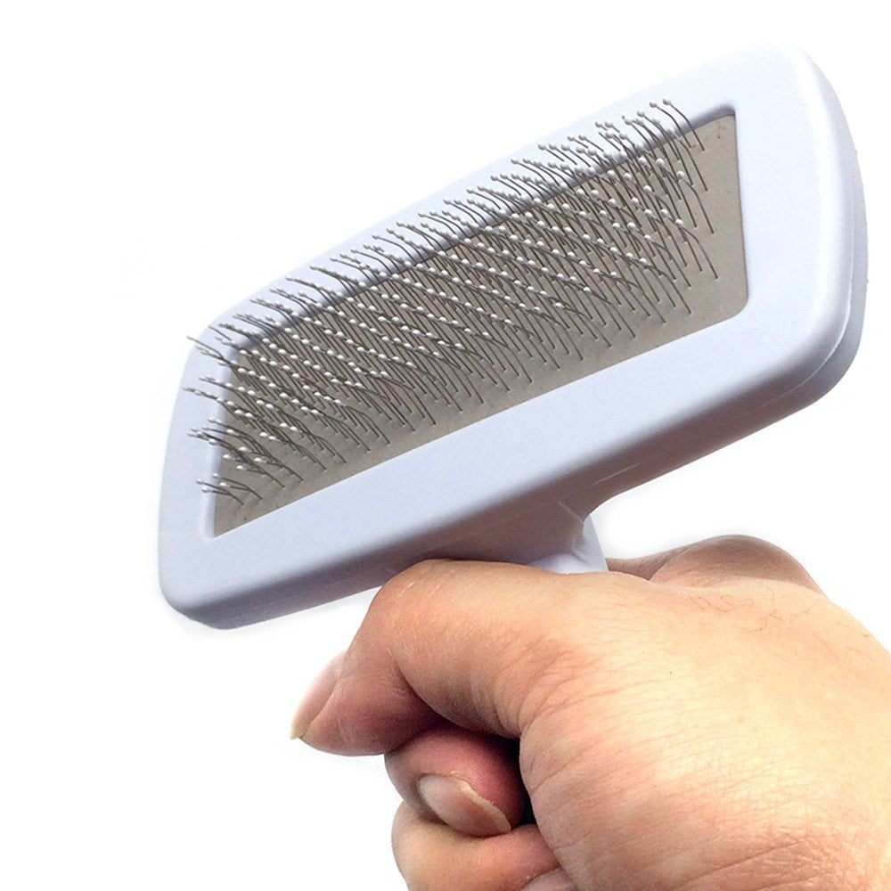 Professional Quality Pet Slicker Brush with Coated Pin Tips for Dogs & Cats - Gently Removes Mats & Loose Dead Hair Easily (Small, Green)