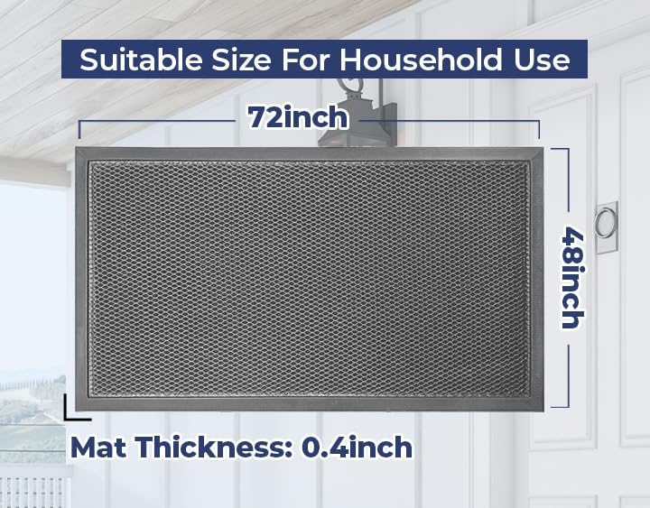 Muddy Mat® Meshy Mat™ Door Mat Heavy-Duty Quick-Dry Floor Mat, Sand & Dirt Trapper for Indoor & Outdoor, Ideal for Entrance, Mudrooms,Patios & Garages,Low-Profile,Non-Slip,Washable– Black 17"x30"x0.4"