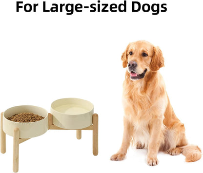 Havniva 8.3inch Ceramic Raised Dog Bowl with Stand, Elevated Dog Bowls for Large Breed Dog Food and Water Bowl Non-Slip Dog Dish Large Capacity Feeding Pet Water Bowl