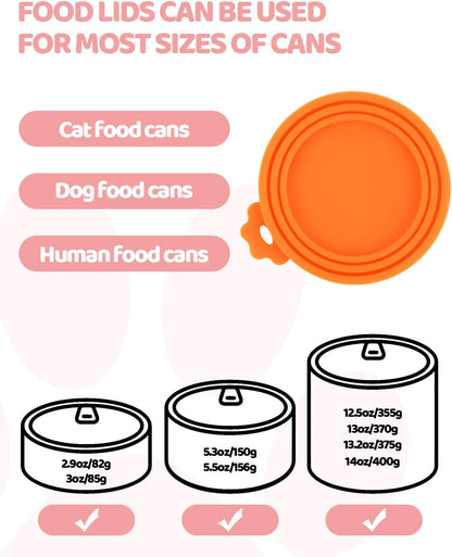 5 PCS Cat Food Can Covers Lids Set, Silicone Pet Food Can Lids with Multi-Function Cat Food Spoon and Opener, Cat Bar Squeezer, Stainless Steel Wet Food Spoon for Cats and Dogs (Pink) (Pink)