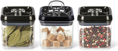 Felli Flip Tite Pet Food Container with Airtight Lids, BPA FREE Acrylic Canister with Paw Bone Fish Flip Top Handles for Cat Dog Kibble Treats Storage, Keep Fresh (Pet Collection Nest-L3pk)