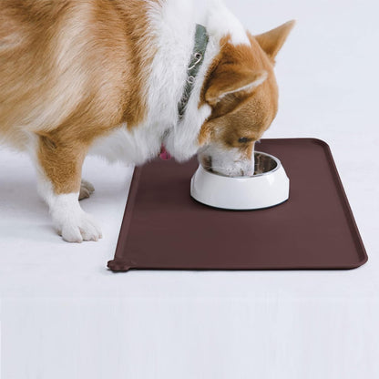 AUDWUD Silicone Waterproof Pet Feeding Mats,Anti Slip Bowl Pad,Dog Mat for Food and Water