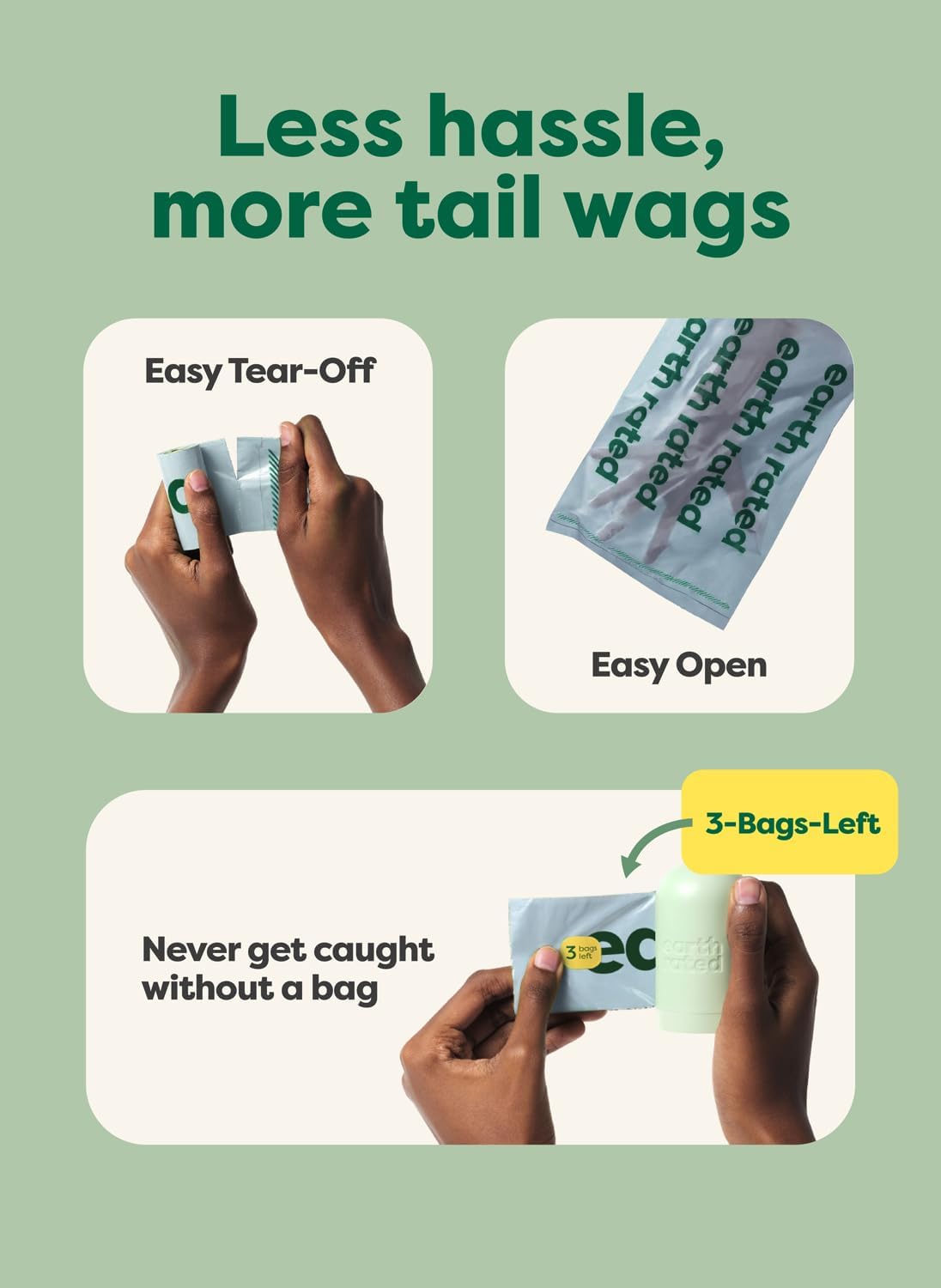 Earth Rated Dog Poop Bags Value Pack, Leak-Proof and Extra-Thick Pet Waste Bag for Big and Small Dogs, Refill Rolls, Unscented, 600 Count