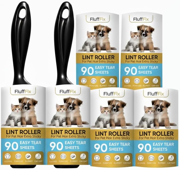 Dog Hair Lint Roller for Pet Fur Removal from Dogs Reusable Grooming Roller Removes Loose Hair Without Mess from Couch Clothes Furniture Easy to Use Pet Hair Remover 6 Pack