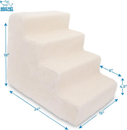 Best Pet Supplies Dog Stairs & Steps - Foam Steps for Small Dogs & Cats, Non-Slip Indoor Balanced Pet Step Support, Dog Ramp, No Assembly, Pale Teal, 3-Step (13.5-inch Height)
