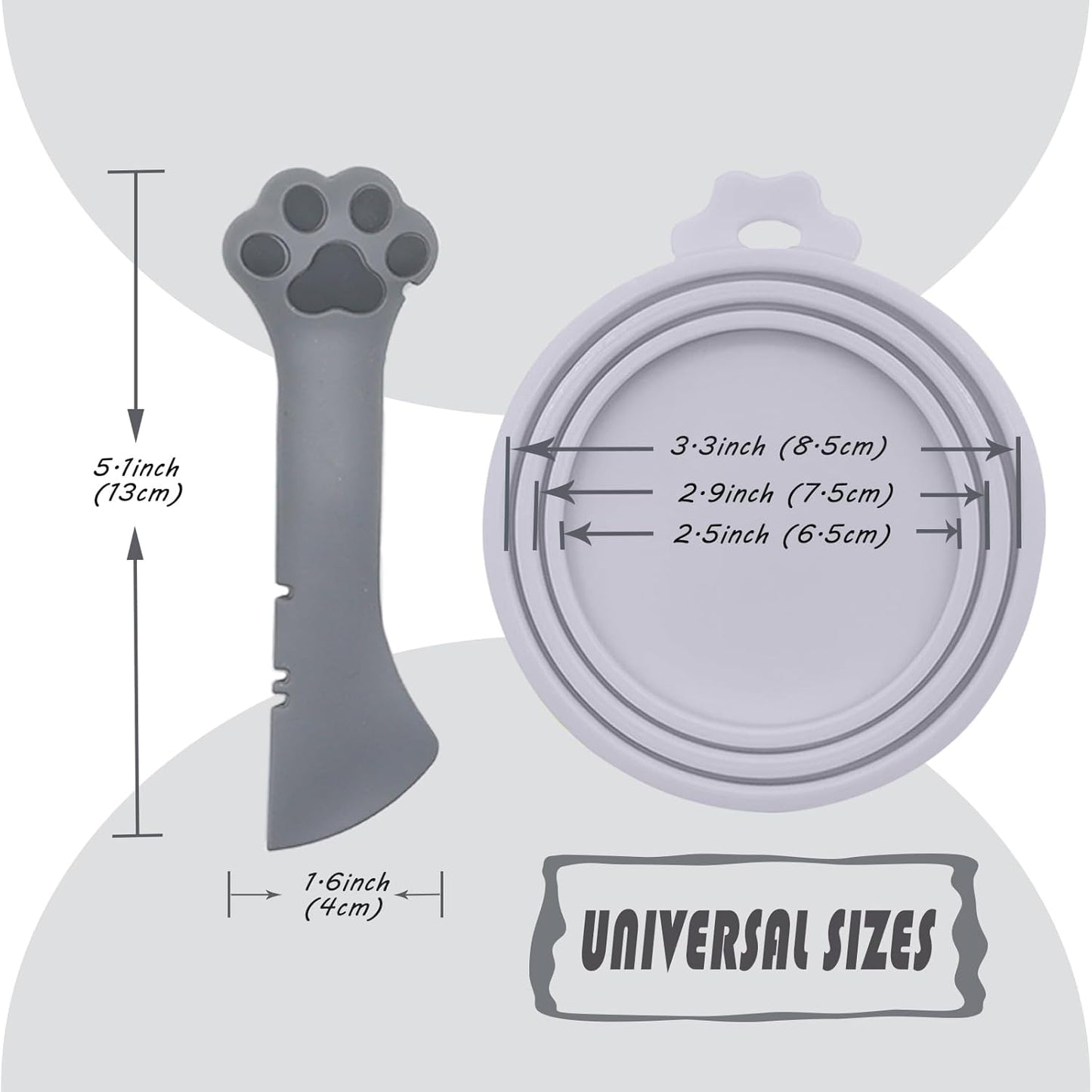 Pet Can Opener & 3 Pcs Cat Food Can Lids | Universal BPA Free Silicone Covers & Multi-Function Wet Food Spoon for Cat and Dog Food(Dark Blue)