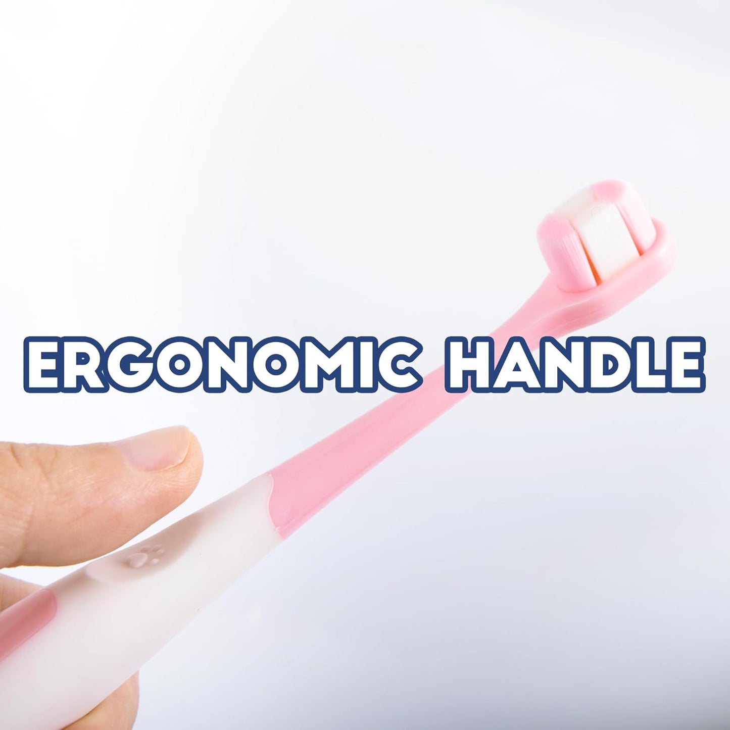Small Dog Toothbrush, Puppy & Cat Tooth Brushing Kit, Ultra Soft Head Teeth Brush for Kitten & Tiny to Medium Pet, Doggy Toothbrushes Deep Dental Clean, 1 PCS, Pink