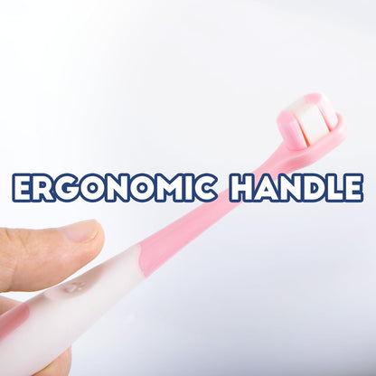 Small Dog Toothbrush, Puppy & Cat Tooth Brushing Kit, Ultra Soft Head Teeth Brush for Kitten & Tiny to Medium Pet, Doggy Toothbrushes Deep Dental Clean, 1 PCS, Pink