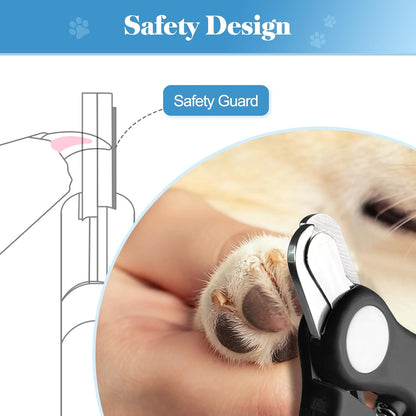 Swihauk Heavy Duty Dog Nail Clippers and Trimmers, Professional Pet Nail Clippers with Nail File for Dogs Cats Small Animal, Claw Clippers with Safety Guard to Prevent Over-Cutting, Blue