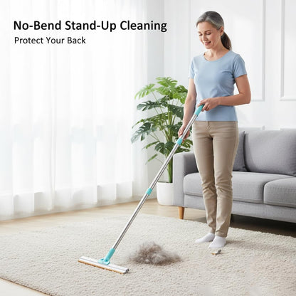 Telescopic Carpet Rake for Pet Hair, 36-55" Adjustable Rug Rake to Remove Dog Cat Hair & Fluff Matted Carpet, Stand Up Cleaning Tool for Under Furniture
