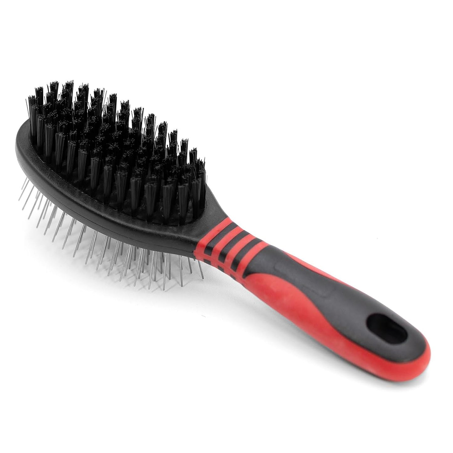 Jeffers Pet Dual Level Pin Universal Slicker Brush for Dogs, Cats & Small Pets - Curved Grooming Brush with Long & Short Pins for Shedding, Detangling, Finishing - Remove Mats & Dead Coat - Large
