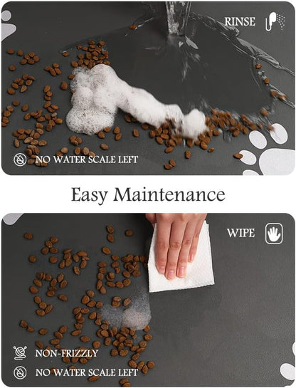 PADOOR Pet Feeding Mat-Absorbent Dog Mat for Food and Water Bowl-No Stains Easy Clean Dog Food Mat-Quick Dry Water Dispenser-Puppy Supplies Accessories