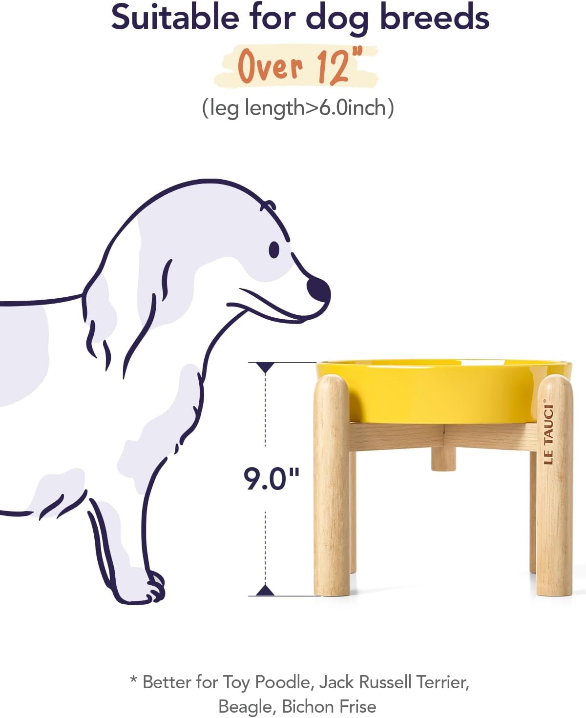 LE TAUCI Dog Bowls Slow Feeder Ceramic, 1.5 Cup Slow Feeding Bowl for Small and Medium Breed, Puzzle Dog Food Bowl for Fast Eater, Maze Purple