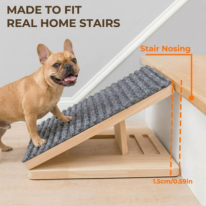 2 Pack Foldable Portable Folding Wooden Dog Stairs Wedge Pet Cat Steps Ramp Helper Indoor for Small Dogs Ivdd Old Cats Older Senior Orthopedic Dog Puppy Doggie Dachshund with Non-Slip Mat