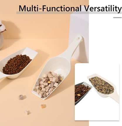 Food Scoop, Cup Capacity Dog Food Scooper With Measuring Lines For Dog, Puppy and Cat Coffee Bean Scoop, Flour Scoop 2 Pack (Grey)