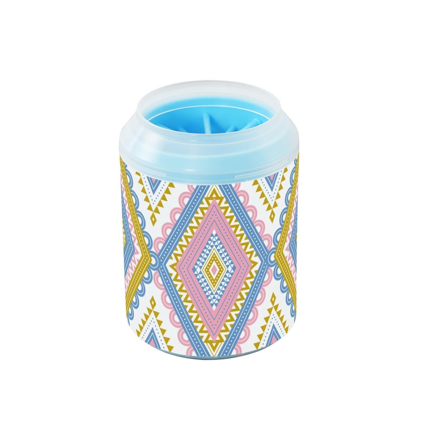 Dog Paw Cleaner Cups for Dogs Pet Foot Washer Paw Scrubber for Medium Small Dogs Cats Cleaning Cup Cute Yellow Fiesta Guitars Cacti and Ethnic Birds