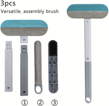 No Kneeling Pet Hair Remover – 4-in-1 Reusable Tool for Dog & Cat Hair, Standard Handle (17.7") for Furniture & Car Seats – Back-Saver, 1-Pack